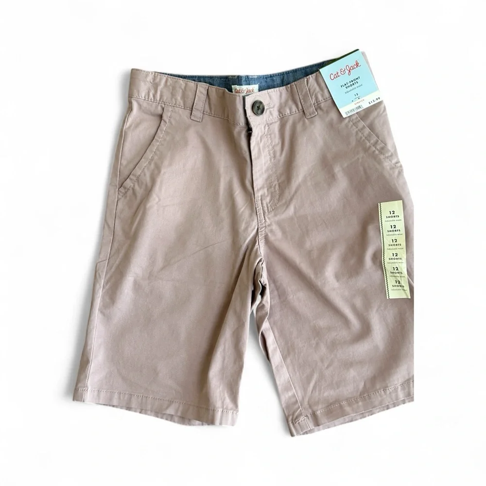 Cat & Jack Boy’s Light Brown Flat Front Shorts - Picture 1 of 7